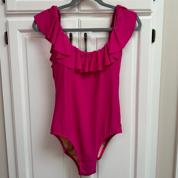 J. Crew Other - J. Crew Ruffle One-Piece Swimsuit in Fuchsia Pink